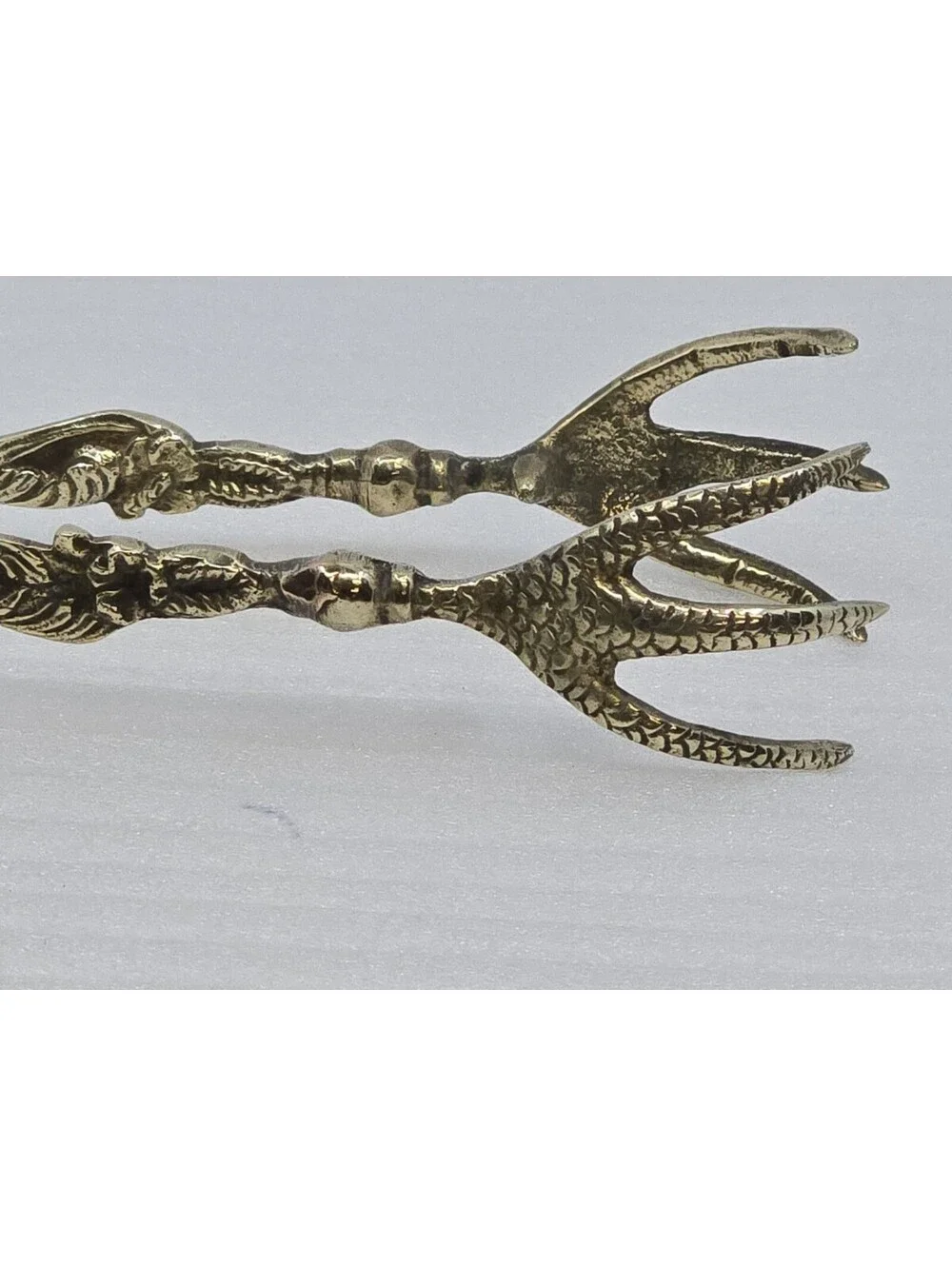 J. Bellini Italy Ornate Brass Ice Tongs Barware With Antlers/Claws Vintage 7.75